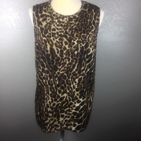 LAUREN Ralph Lauren Gorgeous Cheetah Silk Split Back Blouse Size Small Like New - Picture 2 of 8